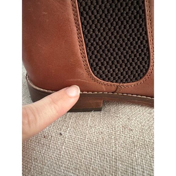 Joules Brown Leather Pull On Transitional Bootie Boots Women 6 Festival Stretch - Picture 8 of 11